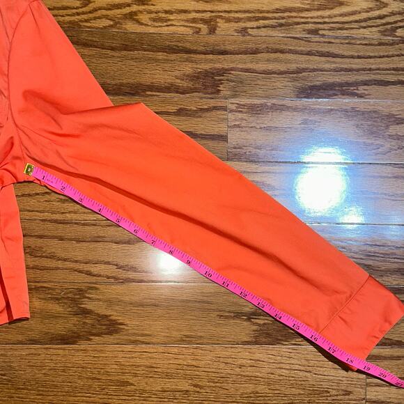 Vintage 90s Ralph Lauren Polo Jeans Co Orange Button Up Tie Waist Y2K Crop Top M - Picture 10 of 10